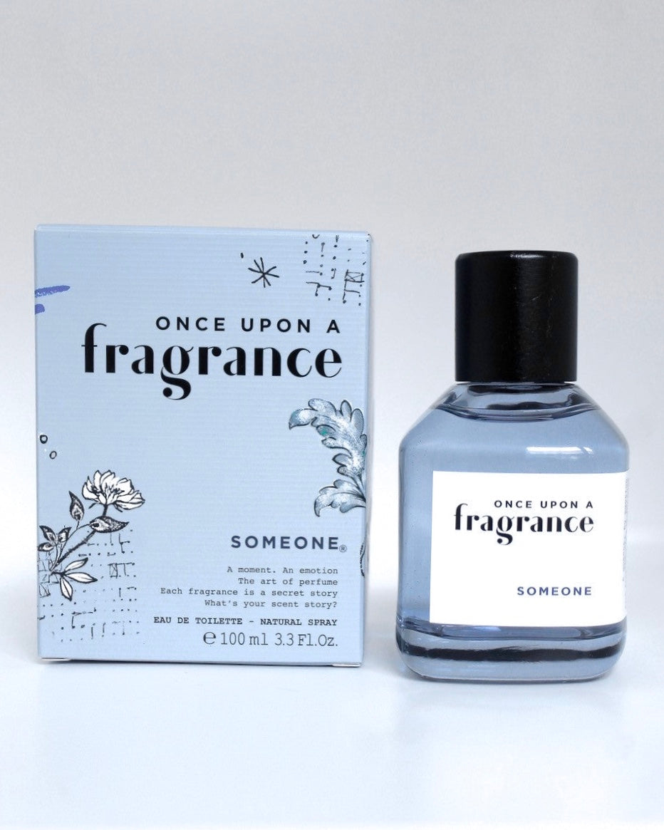 Pack shot of SOMEONE by Once Upon a Fragrance, featuring a nostalgic, premium long-lasting French perfume with fruity, spicy, and woody notes